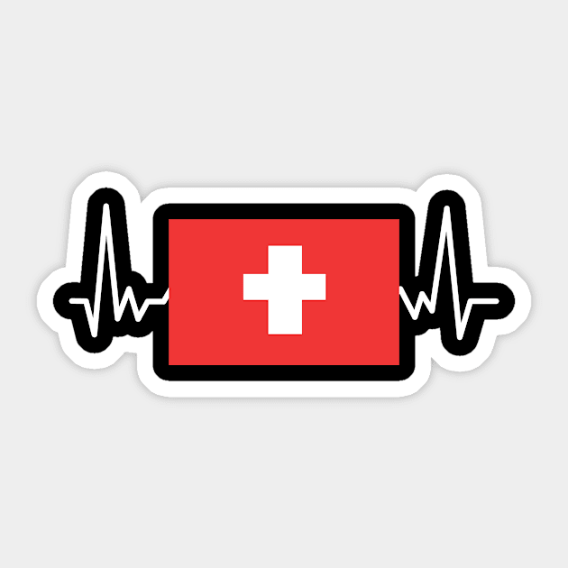 Switzerland Heartbeat Europe Flag Swiss EKG Gift Sticker by amango